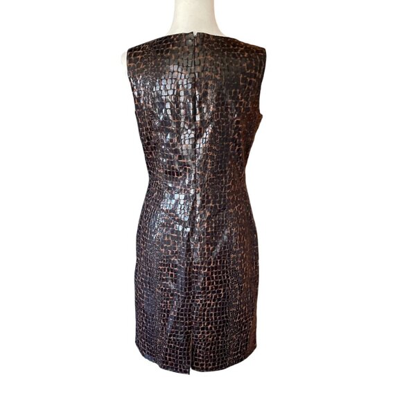 90s Faux Leather Dress Selene Sport Chocolate Brown SZ M - Picture 2 of 11